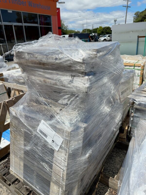 PALLET OF CLEAR WRAPPED TILES, ASSORTED, UNKNOWN QTY, SOLD AS IS