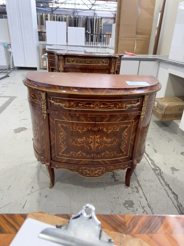 NEW REPRODUCTION FRENCH ANTIQUE STYLE ORNATE TIMBER SIDEBOARD/CABINET **MISSING STONE TOP** SOLD AS IS