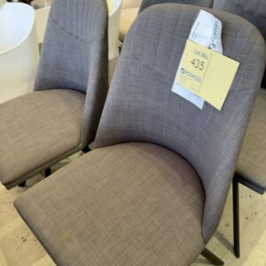 EX STAGING FURNITURE - GREY MATERIAL DINING CHAIR, SOLD AS IS