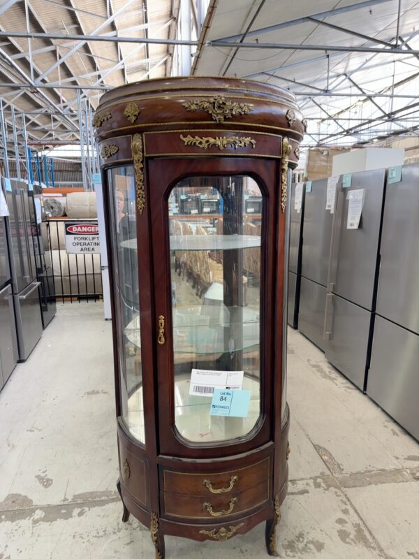 NEW REPRODUCTION FRENCH ANTIQUE STYLE ORNATE TIMBER & GLASS DISPLAY CABINET