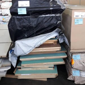PALLET OF ASST'D DAMAGED DOORS IN VARIOUS STYLES AND SIZES