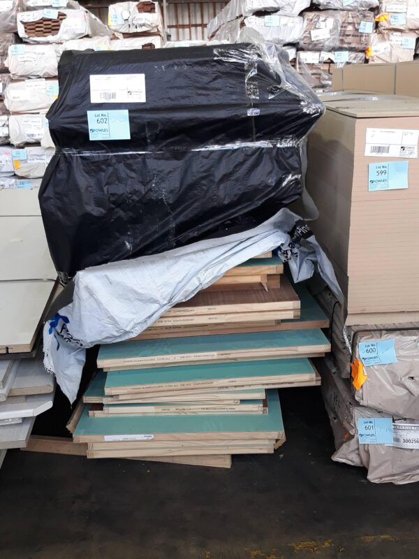 PALLET OF ASST'D DAMAGED DOORS IN VARIOUS STYLES AND SIZES