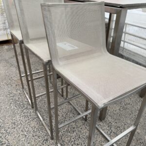 EX STAGING FURNITURE - PEWTER BAR STOOL, SOLD AS IS