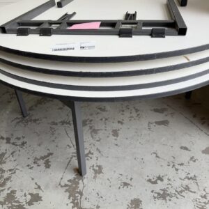 EX STAGING FURNITURE - LARGE ROUND FOLDING TABLES, SOLD AS IS