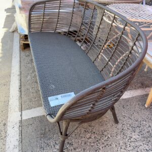EX STAGING FURNITURE, RATTAN LOUNGE, NO CUSHIONS, SOLD AS IS
