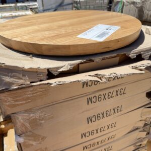 PALLET OF ROUND 700MM SOLID WOOD TABLE TOP, 38MM THICK, DISTRESSED APPEARANCE SL-R70SW