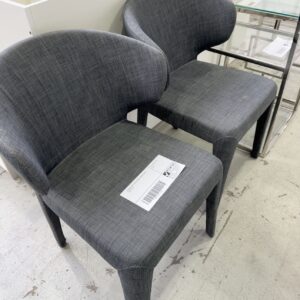 EX HIRE GREY UPHOLSTERED DINING CHAIR, SOLD AS IS