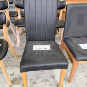 EX DISPLAY REUS BLACK LEATHER DINING CHAIR SOLD AS IS