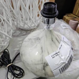 EX STAGING FURNITURE - MARBLE LAMP BASE, SOLD AS IS