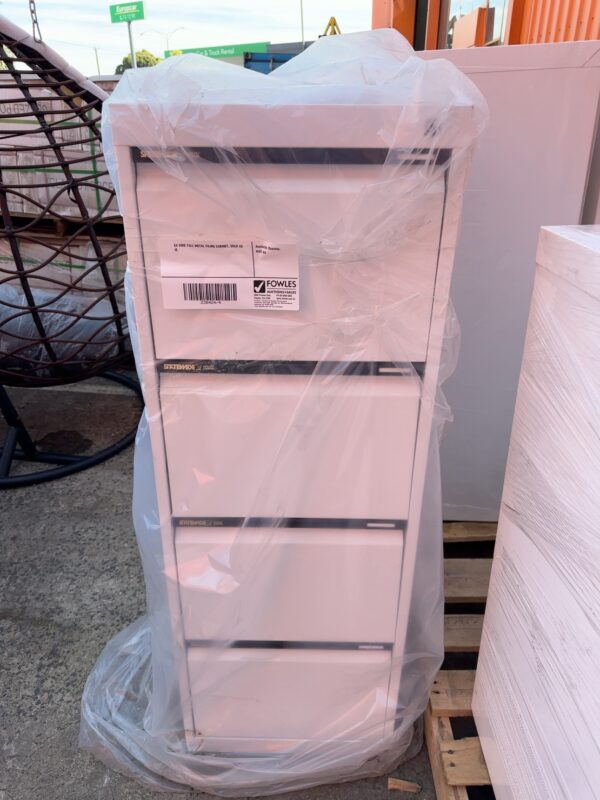 EX HIRE TALL METAL FILING CABINET, SOLD AS IS