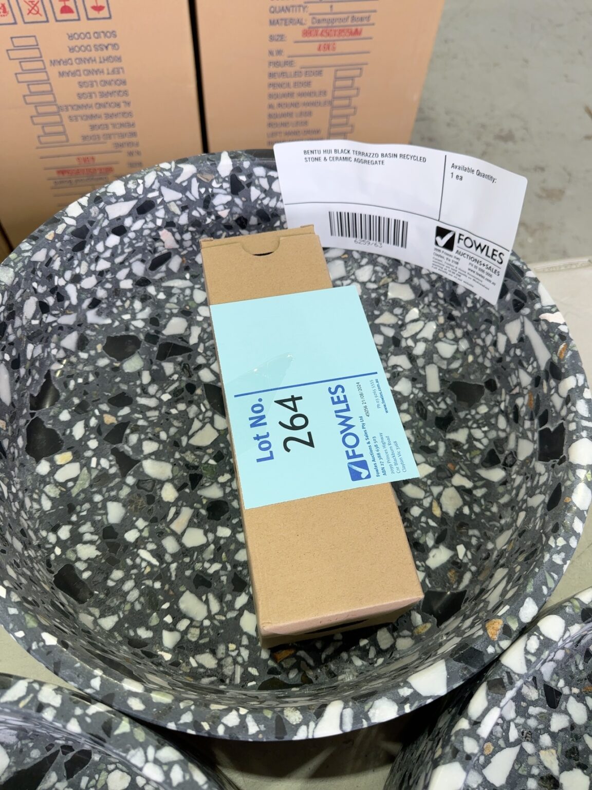 BENTU HUI BLACK TERRAZZO BASIN RECYCLED STONE & CERAMIC AGGREGATE