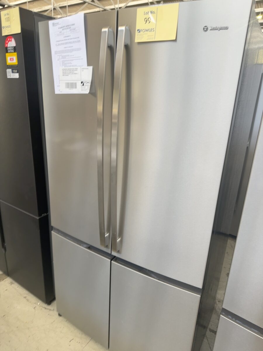 WESTINGHOUSE WQE6000SB S/STEEL FRENCH DOOR FRIDGE WITH DOUBLE DOOR FREEZER, 896MM WIDE TO FIT 900MM CAVITY, FINGERPRINT RESISTANT, LARGE INTERIOR, 12 MONTH WARRANTY