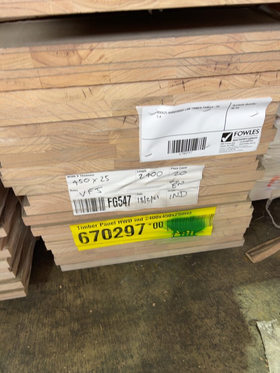450X25 HARDWOOD LAM TIMBER PANELS-20/2.4
