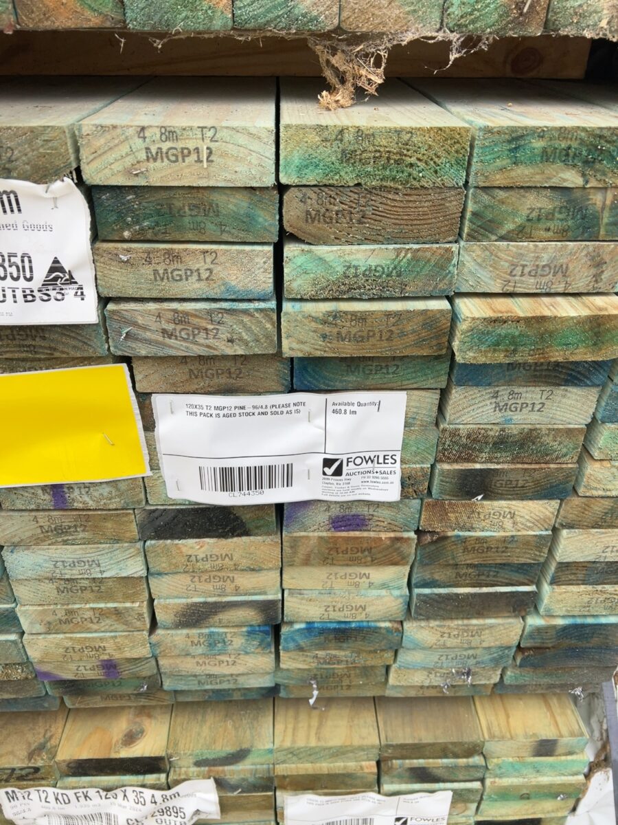 120X35 T2 MGP12 PINE-96/4.8 (PLEASE NOTE THIS PACK IS AGED STOCK AND SOLD AS IS)