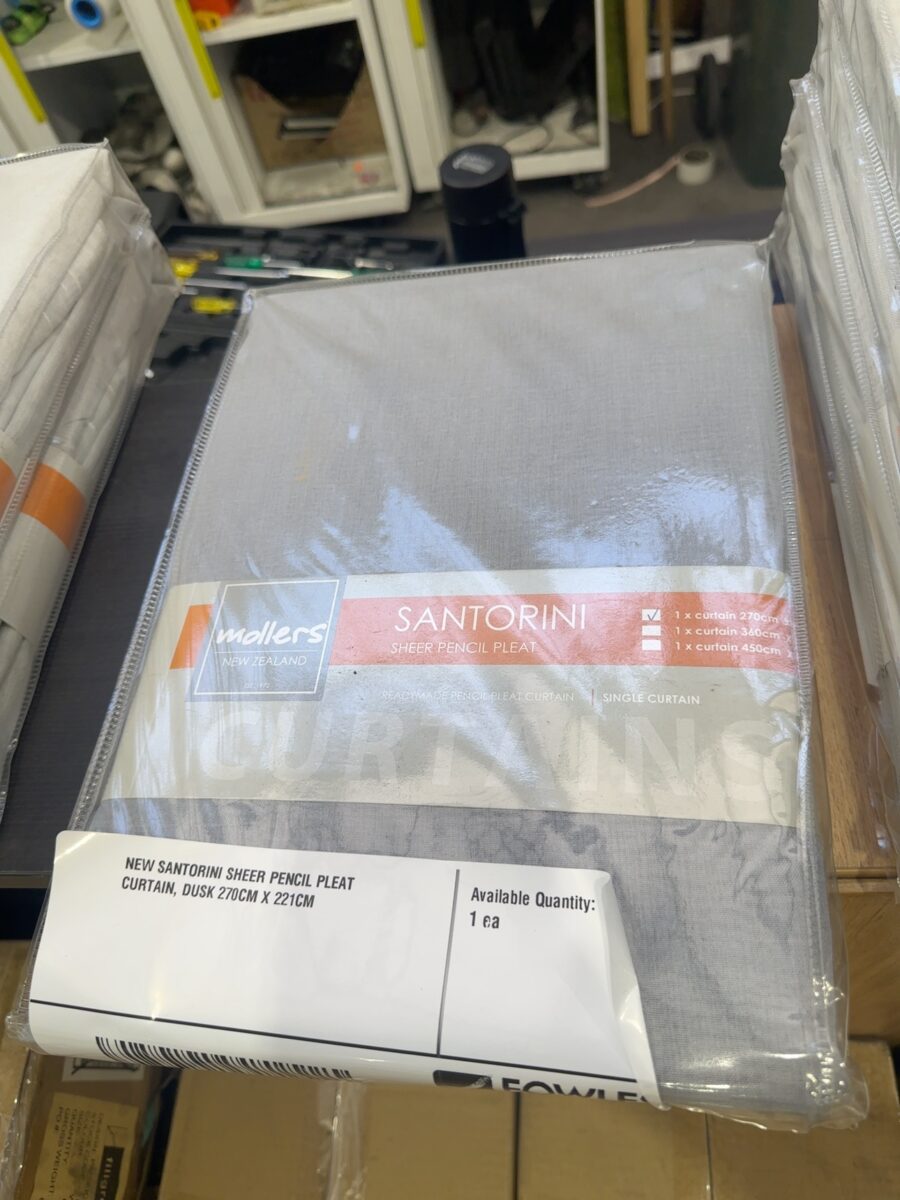 NEW SANTORINI SHEER PENCIL PLEAT CURTAIN, DUSK 270CM X 221CM