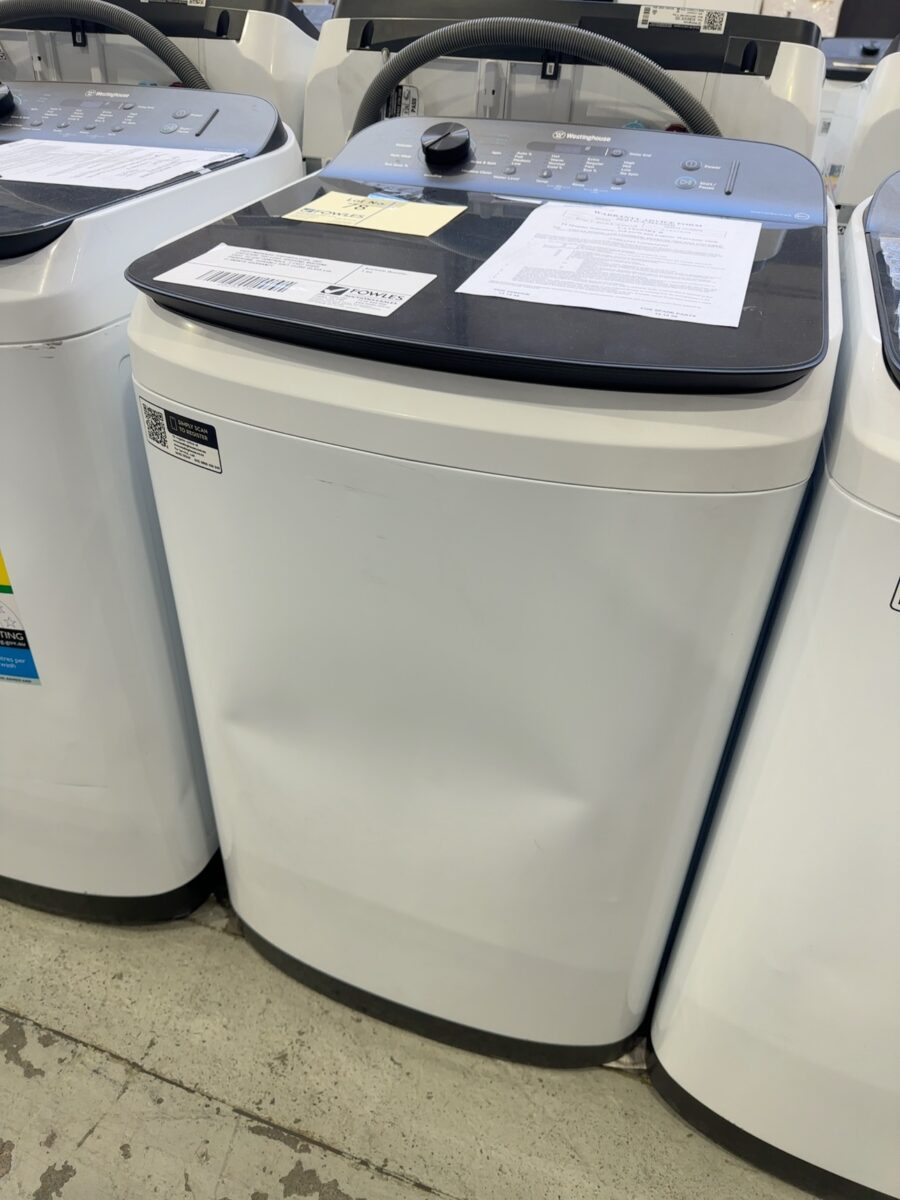 WESTINGHOUSE WWT6084J5WA, 6KG EASYCARE TOP LOAD WASHING MACHINE, EASY TO USE CONTROLS, 3 FAST WASH PROGRAMS, DURABLE SOFT CLOSE GLASS LID, 12 MONTH WARRANTY