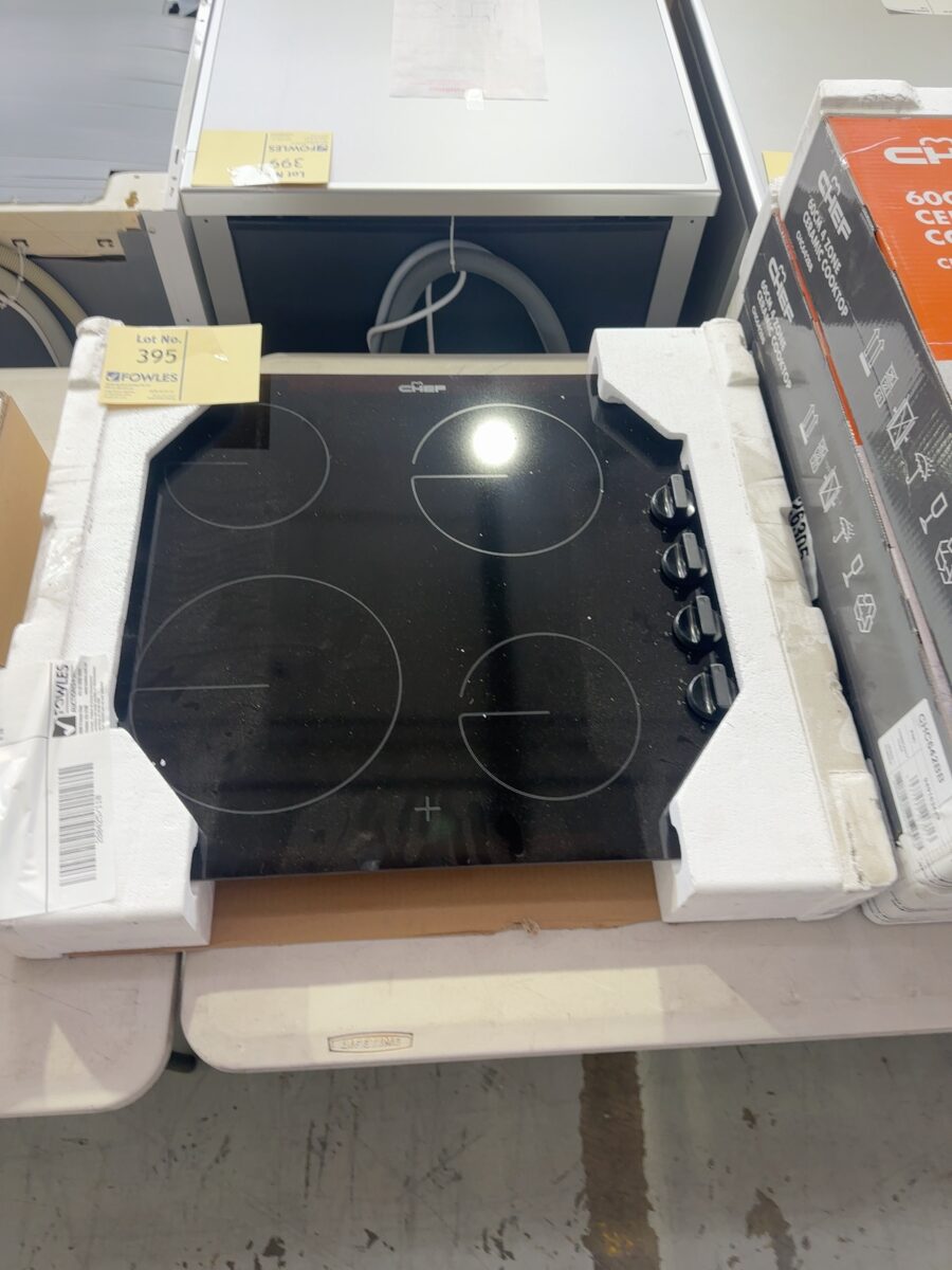 NEW CHEF CHC642BB 600MM CERAMIC COOKTOP, SOLD AS IS NO WARRANTY