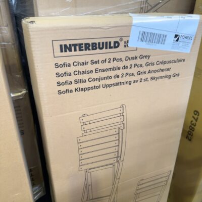 NEW BOX CONTAINING 2 X SOFIA TIMBER FOLDING CHAIR, ACACIA TIMBER, DUSK GREY OILED - SOFIA FOLDING CHAIR - 673770
