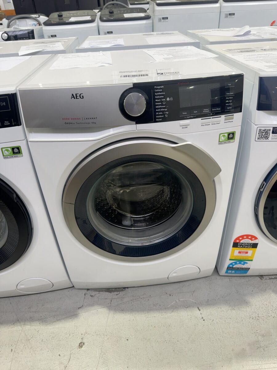 AEG LF8C1612A 10KG 8000 SERIES FRONT LOAD WASHING MACHINE, OKOMIX TECHNOLOGY, PROSENSE, WOOL CERTIFIED, 1600RPM, 12 MONTH WARRANTY