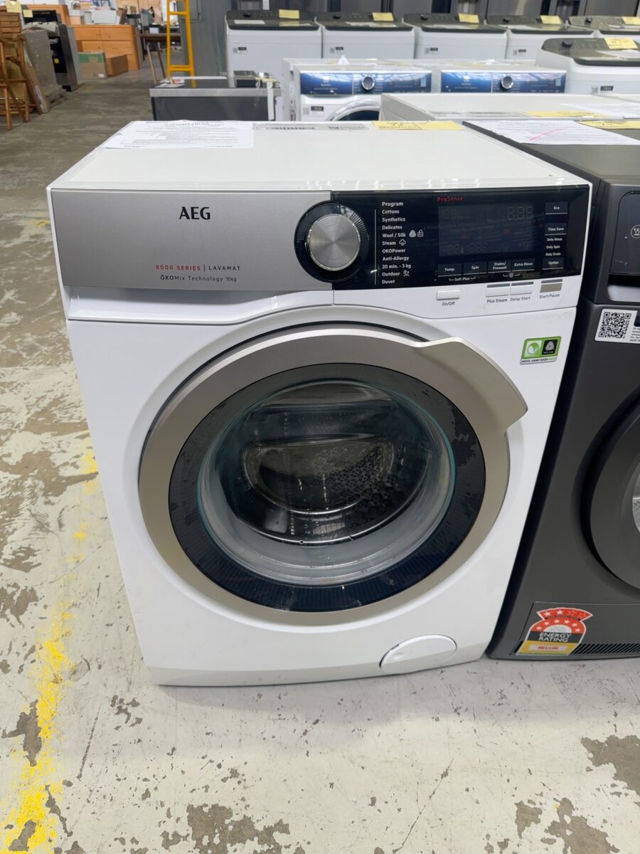 AEG LF8C1612A 10KG 8000 SERIES FRONT LOAD WASHING MACHINE, OKOMIX, PROSENSE, PROSTEAM & WOOLMARK CERTIFICATION, 1600RPM SPIN, WITH 12 MONTH WARRANTY