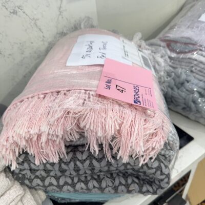EX STAGING FURNITURE - LOT OF ASSORTED 5 X THROWS,  SOLD AS IS