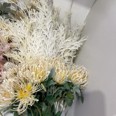 EX STAGING FURNITURE - LOT OF FAUX FLOWERS, SOLD AS IS