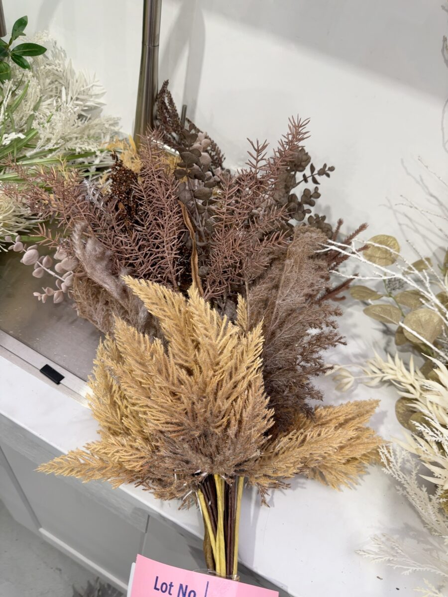 EX STAGING FURNITURE - LOT OF FAUX FLOWERS, SOLD AS IS