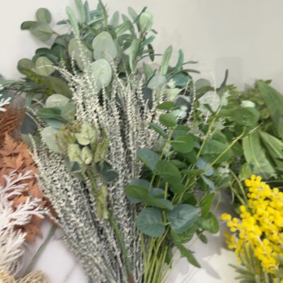 EX STAGING FURNITURE - LOT OF FAUX FLOWERS, SOLD AS IS