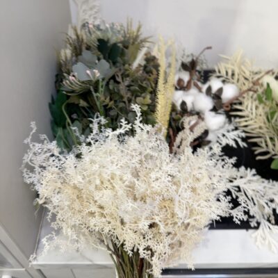 EX STAGING FURNITURE - LOT OF FAUX FLOWERS, SOLD AS IS