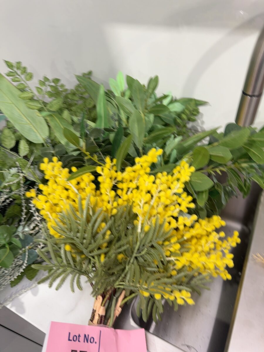 EX STAGING FURNITURE - LOT OF FAUX FLOWERS, SOLD AS IS