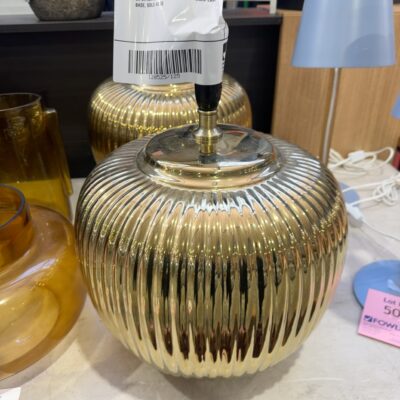 EX STAGING FURNITURE - LARGE GOLD LAMP BASE, SOLD AS IS
