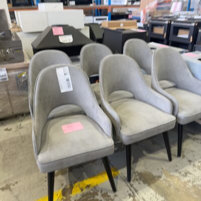 EX STAGING FURNITURE - GREY DINING CHAIR, SOLD AS IS