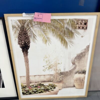EX STAGING FURNITURE - ARTWORK, SOLD AS IS **DAMAGED FRAME ON FRONT**