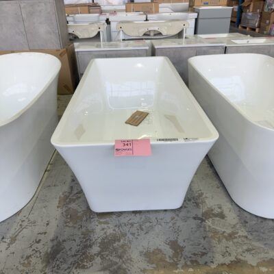 NEW NEO WHITE ACRYLIC 1700MM FLARED SQUARE FREESTANDING BATHTUB, 1700MM X 750MM X 580MM - 995526