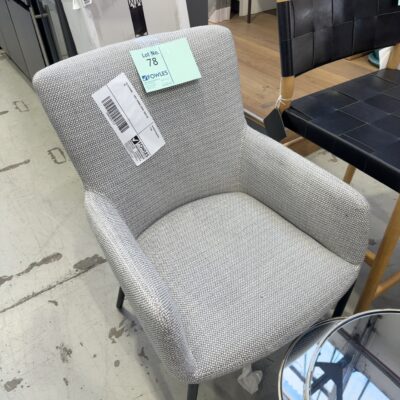 EX STAGING - GREY DINING CHAIR, SOLD AS IS