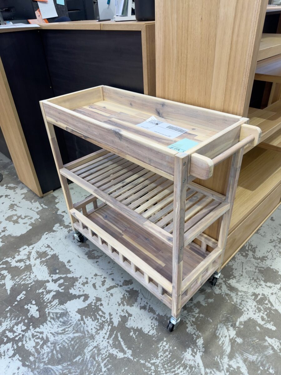 NEW ORGANIC WHITE KITCHEN TROLLEY 675057