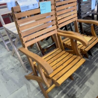 NEW BOX OF QTY 2, CASINO FOLDING CHAIR, ACACIA TIMBER GOLDEN TEAK SOT05004