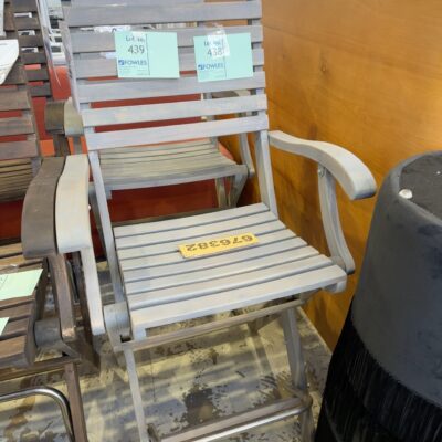 NEW BOX OF QTY 2, CASINO FOLDING BAR CHAIR, ACACIA TIMBER DUSK GREY 676382