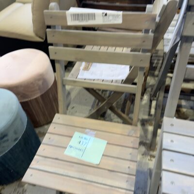NEW BOX OF QTY 2, SOFIA FOLDING CHAIR, ACACIA TIMBER DUSK GREY OILED 673770