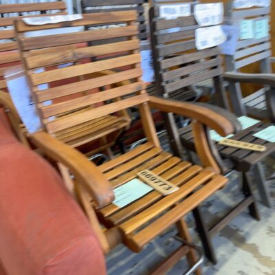 NEW BOX OF QTY 2, CASINO FOLDING BAR CHAIR, ACACIA TIMBER GOLDEN TEAK 669773