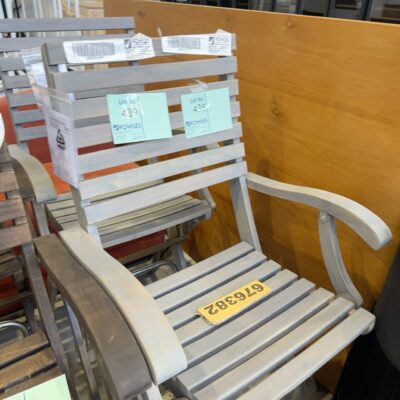 NEW BOX OF QTY 2, CASINO FOLDING BAR CHAIR, ACACIA TIMBER DUSK GREY 676351