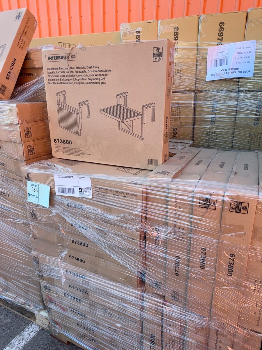 PALLET OF 673800- STOCKHOLM FOLDING BALCONY TABLE DUSK GREY APPROX QTY 33