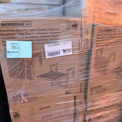 PALLET OF 673787- STOCKHOLM FOLDING BALCONY TABLE ESPRESSO OILED APPROX QTY 45