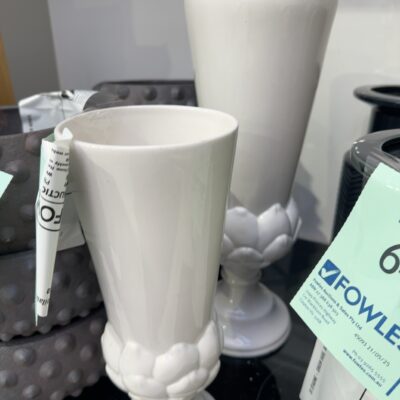 EX STAGING - LOT OF 2 WHITE VASE SOLD AS IS
