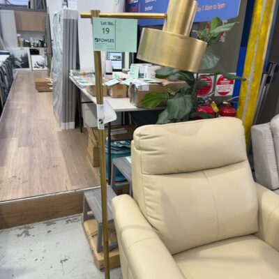 EX STAGING - GOLD FLOOR LAMP, SOLD AS IS