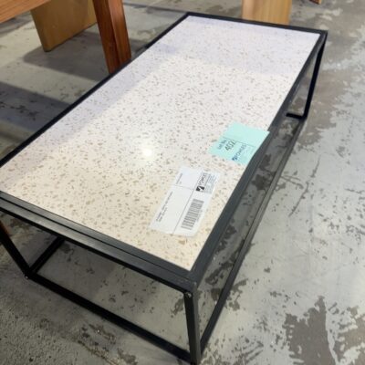 EX STAGING - COFFEE TABLE WITH BLACK FRAME, SOLD AS IS