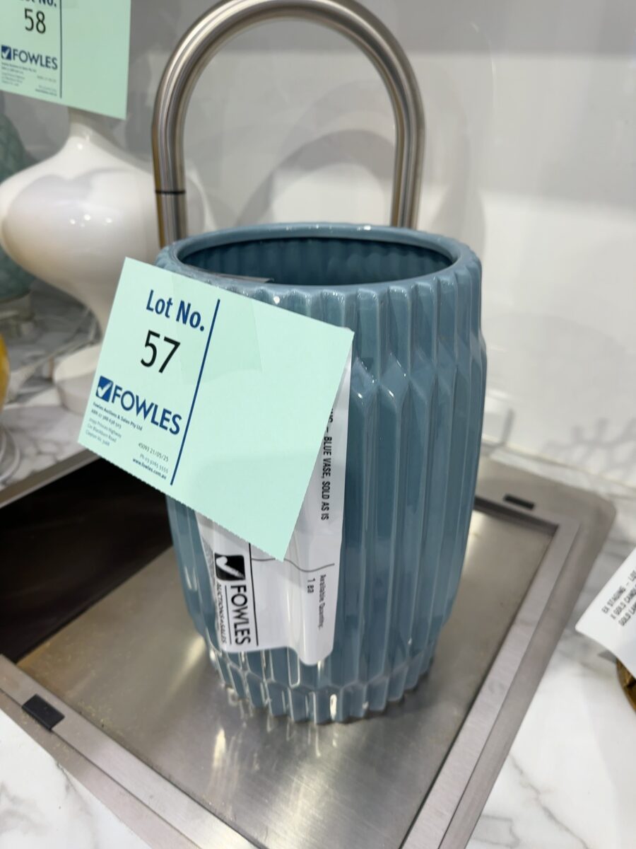 EX STAGING - BLUE VASE, SOLD AS IS