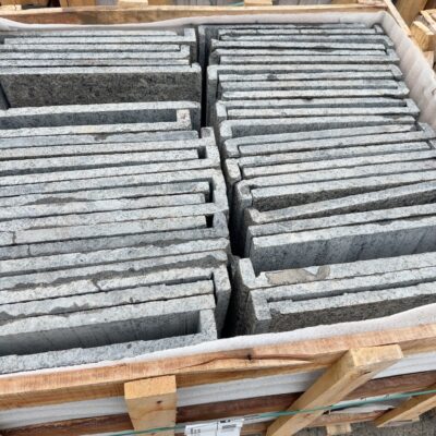PALLET OF BLACK IMPALA GRANITE COPING/STAIR TREADS, 600 X 400 X 20/50, #1 (56 PIECES, MUST TAKE PALLET, SOLD EACH)