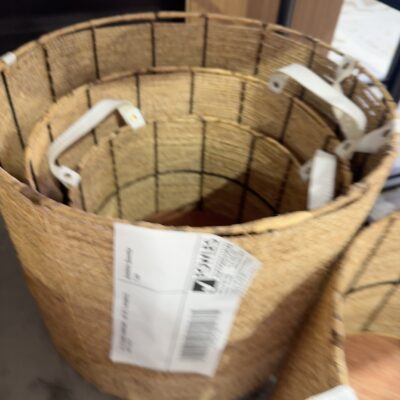 EX STAGING FURNITURE -SET OF 3 BASKETS, SOLD AS IS