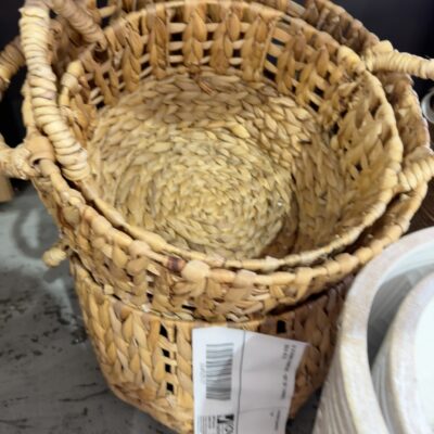 EX STAGING FURNITURE -SET OF 3 BASKETS, SOLD AS IS
